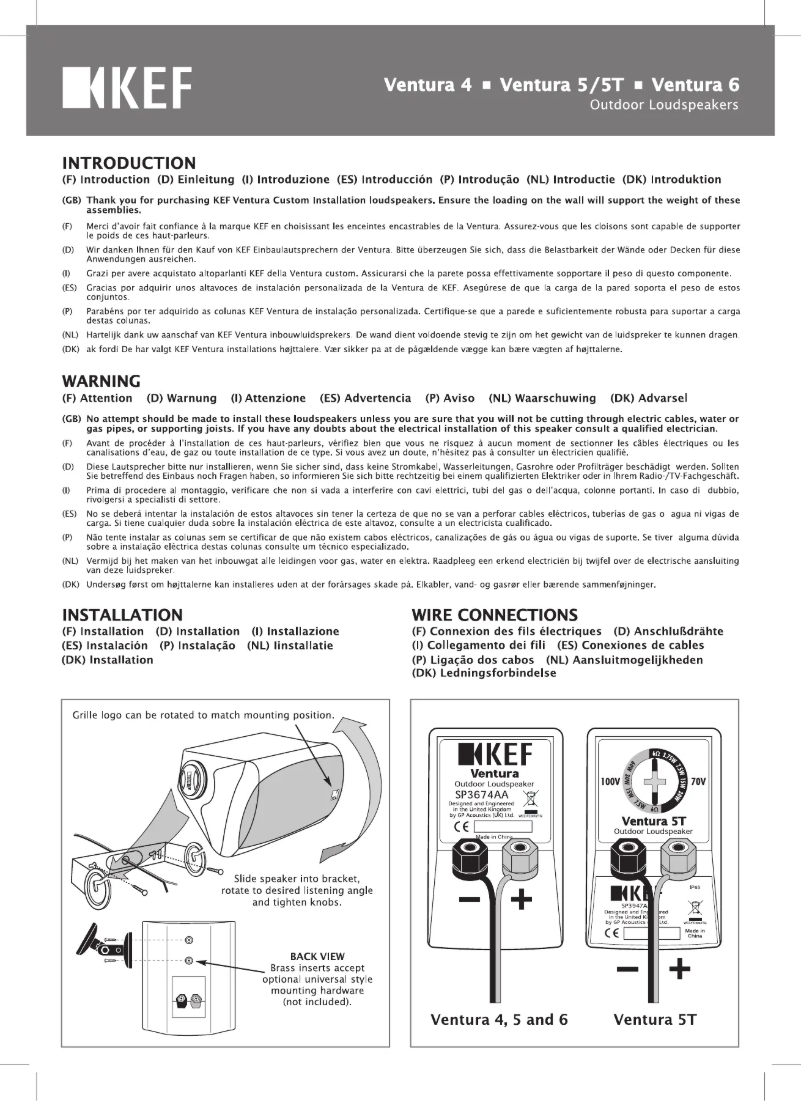 Page n°1 - Manuel utilisateur KEF 5T