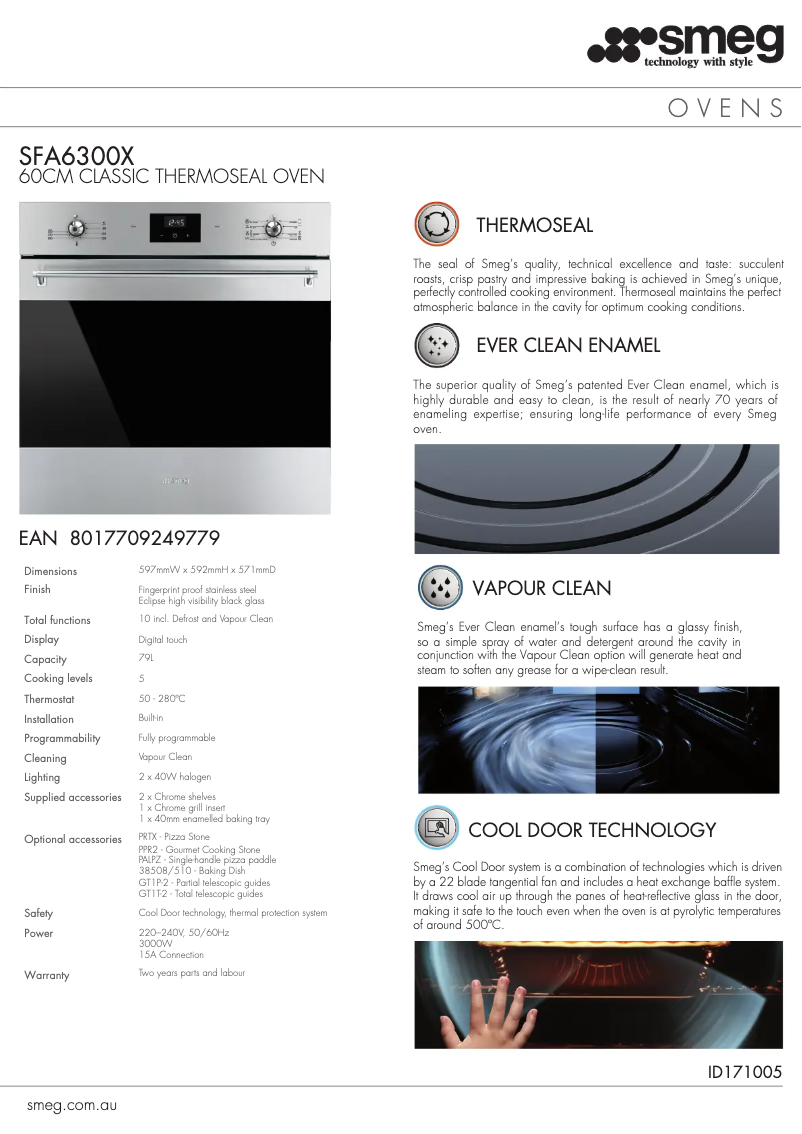 Page n°1 - Fiche technique Smeg SFA6300X