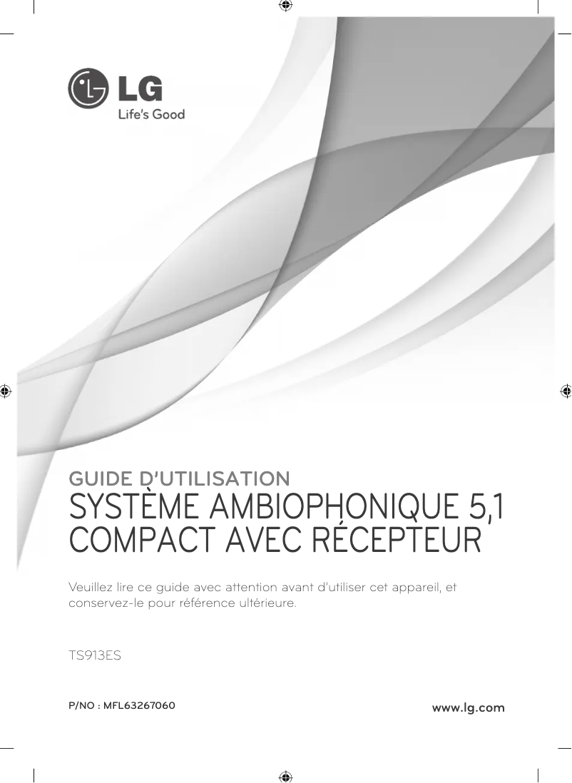 Page n°1 - Manuel utilisateur LG TS913ES