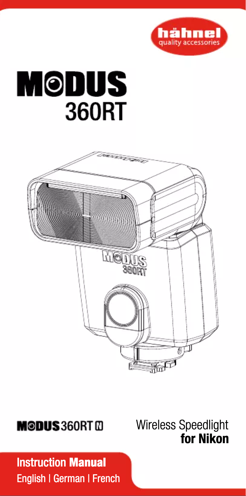 Page 1 de la notice Manuel utilisateur Hähnel MODUS 360RT (Nikon)