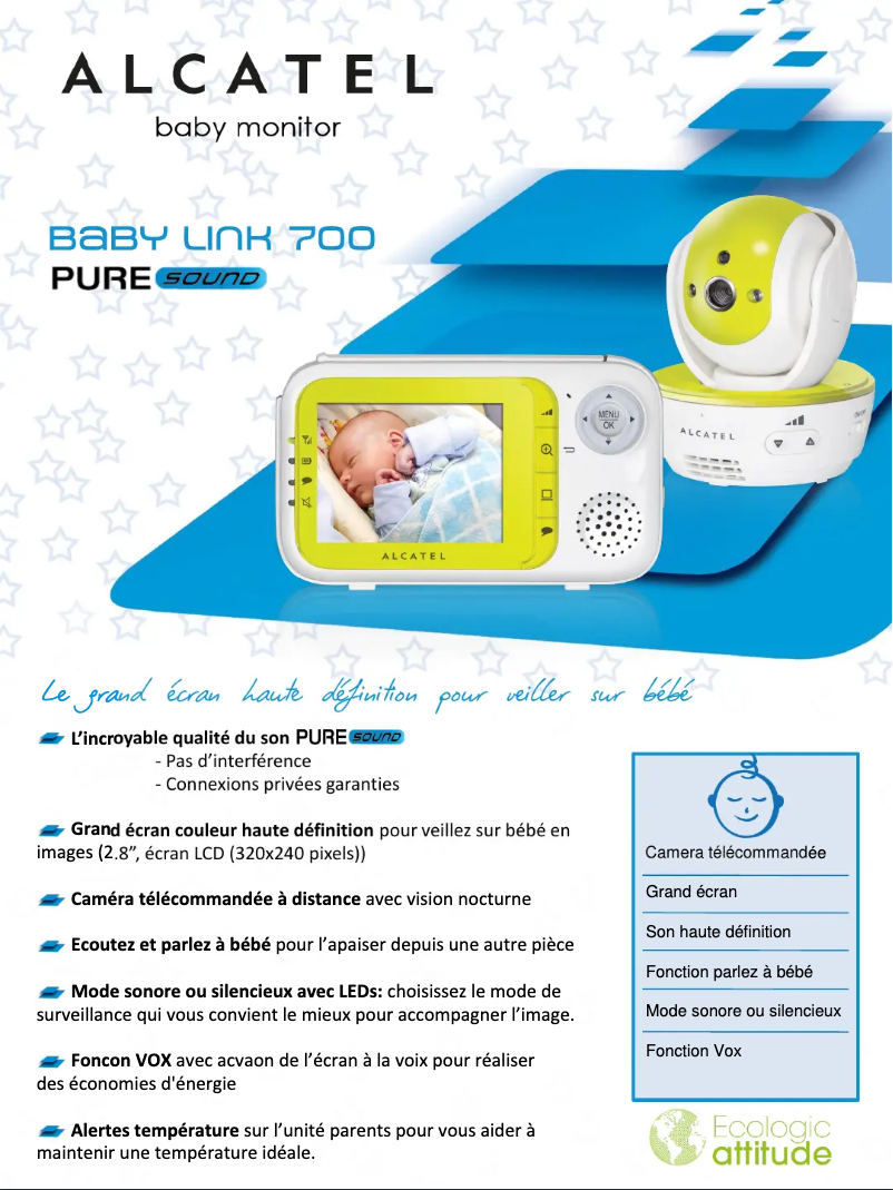 Image de la première page du manuel de l'appareil Baby Link 700