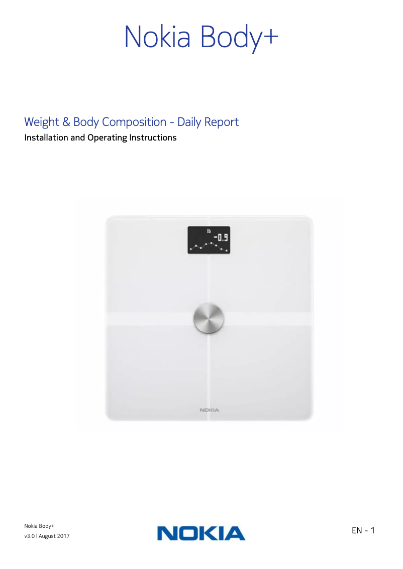 Imagen de la primera página del manual del dispositivo Body+