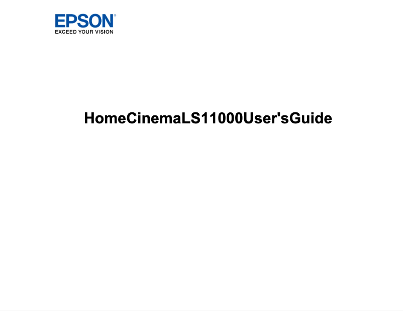 Page 1 de la notice Manuel utilisateur Epson Home Cinema LS11000