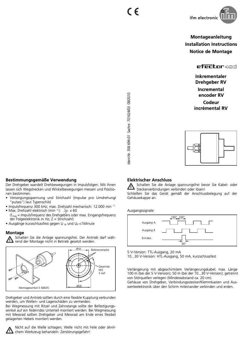 Page n°1 - Manuel utilisateur IFM RV6017
