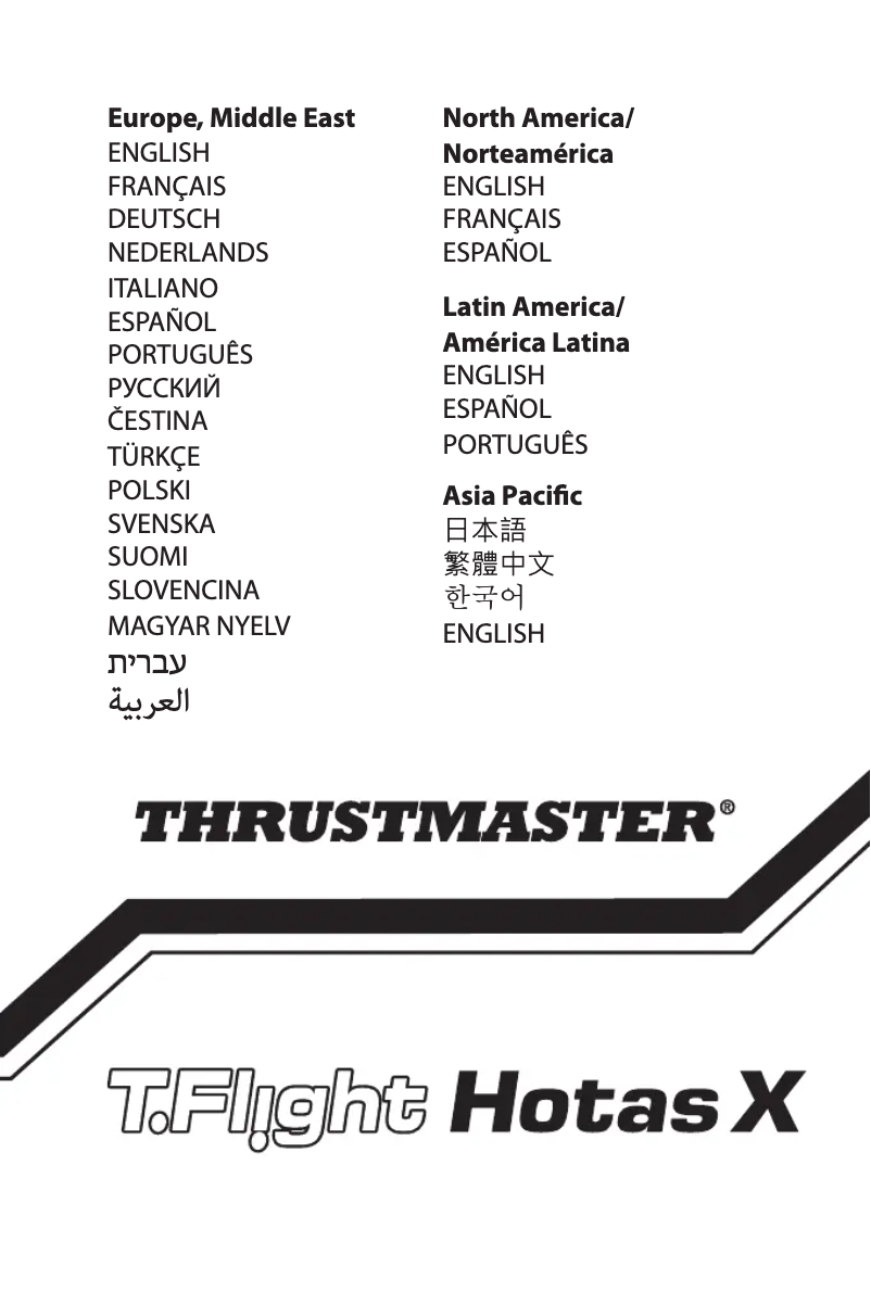 Page 1 de la notice Manuel utilisateur Thrustmaster T-Flight Hotas X