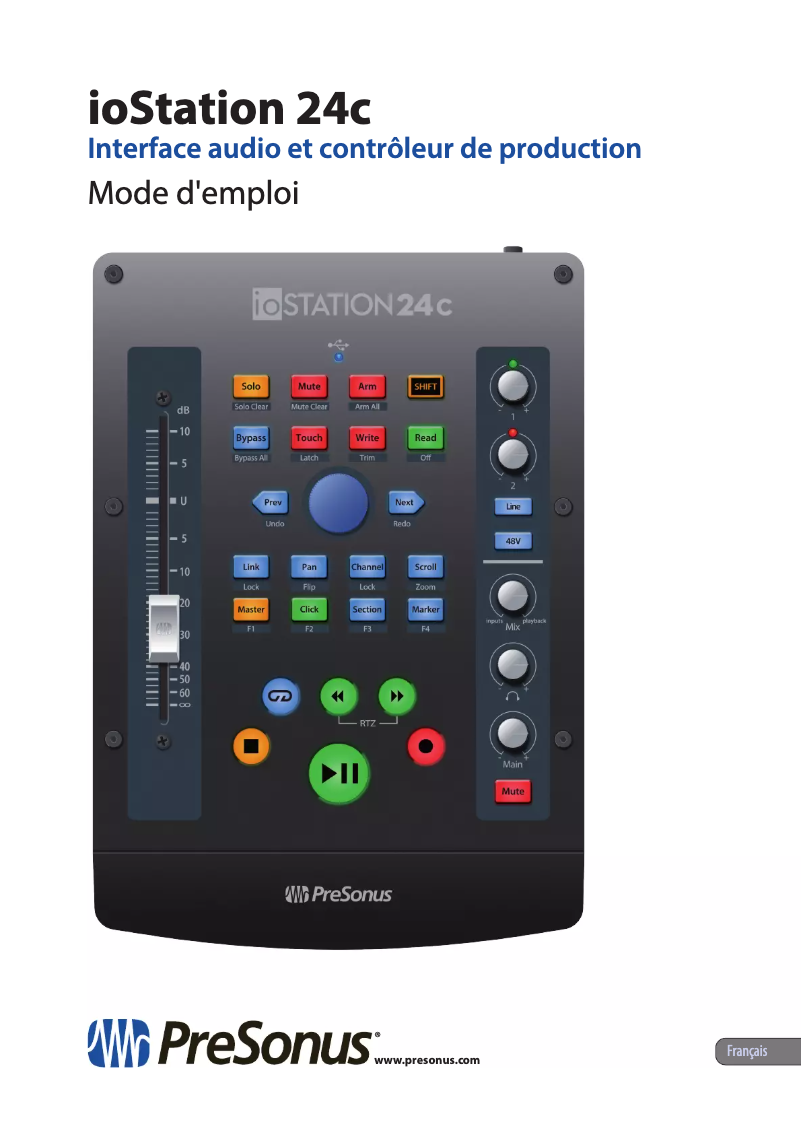 Page n°1 - Manuel utilisateur PreSonus ioStation 24c