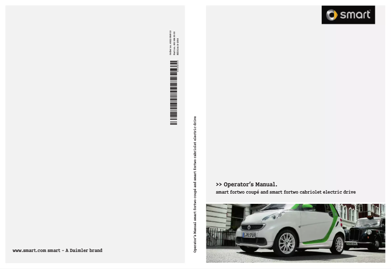Image de la première page du manuel de l'appareil Fortwo Cabriolet electric drive (2013)