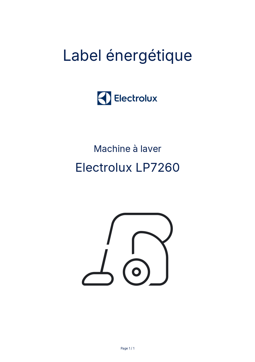 Image de la première page du manuel de l'appareil LP7260