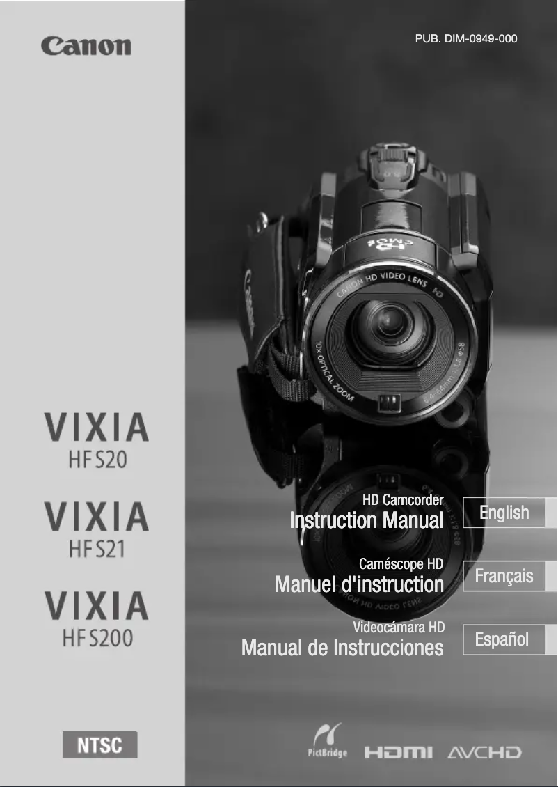 Page n°1 - Manuel utilisateur Canon VIXIA HF S20