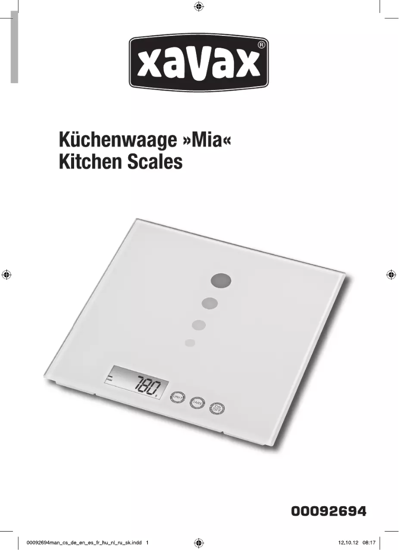 Image de la première page du manuel de l'appareil Mia