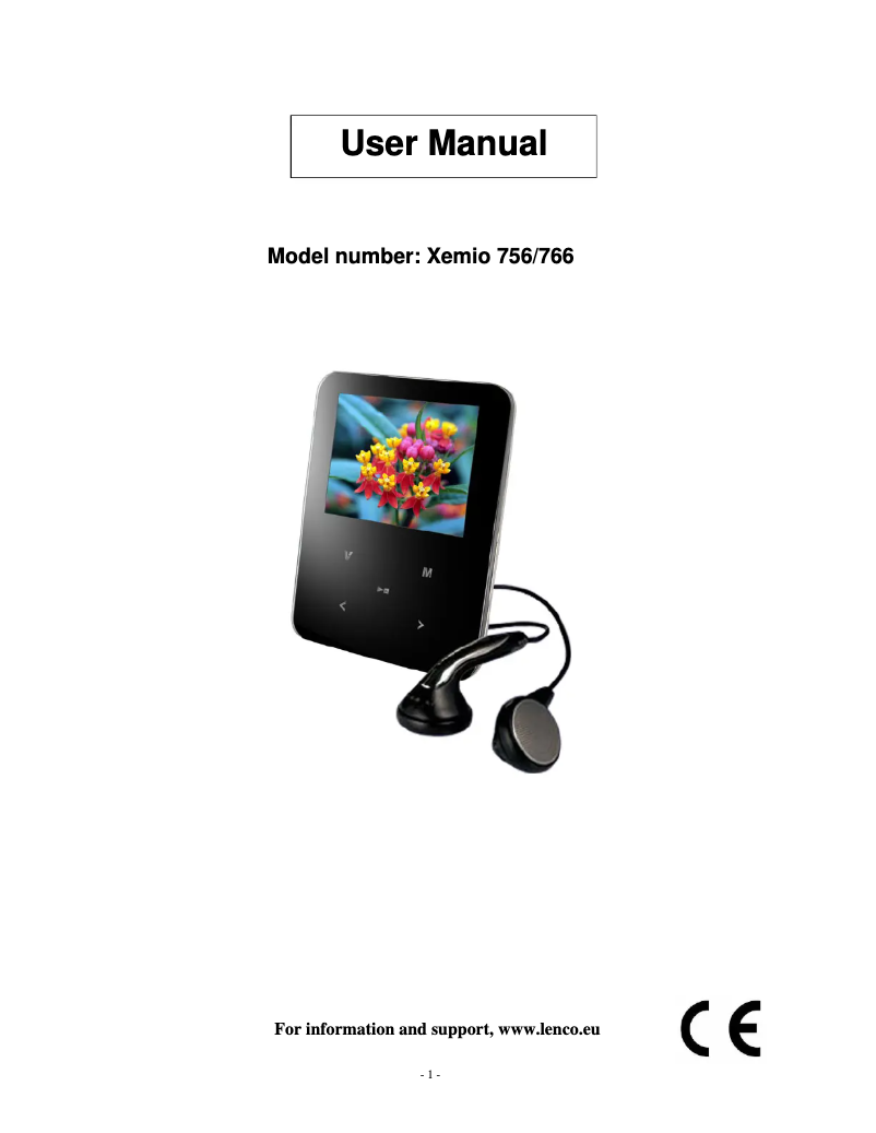 Page n°1 - Manuel utilisateur Lenco Xemio-756