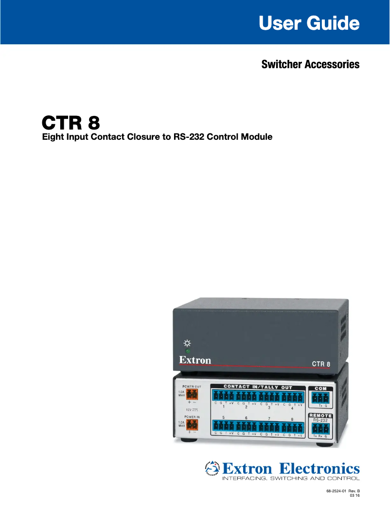 Image de la première page du manuel de l'appareil CTR 8