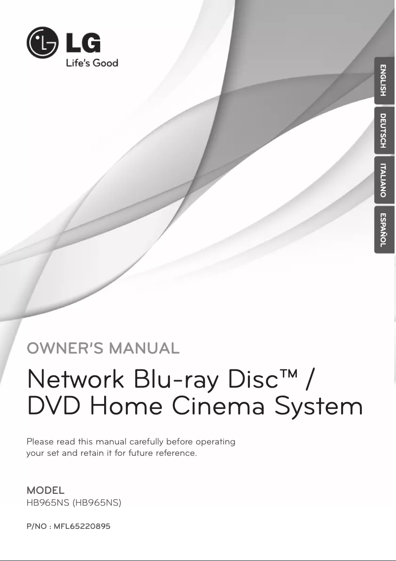 Page n°1 - Manuel utilisateur LG HB965NS