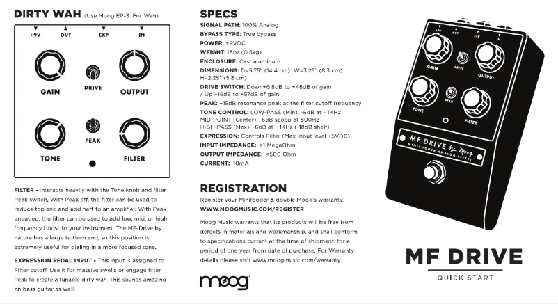Page n°1 - Manuel utilisateur Moog Minifooger MF Drive