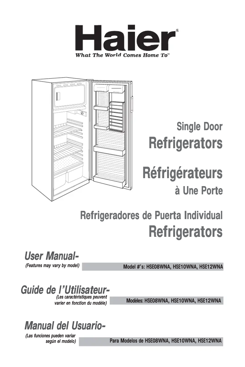 Image de la première page du manuel de l'appareil HSE10WNAWW