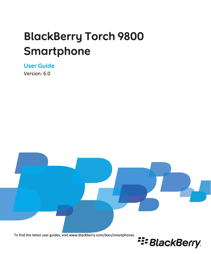 Image de la première page du manuel de l'appareil BlackBerry 9800