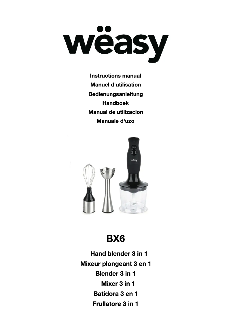 Image de la première page du manuel de l'appareil BX6