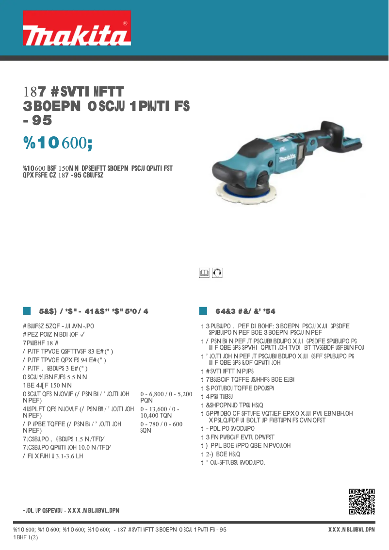 Página 1 del manual Ficha técnica Makita DPO600Z