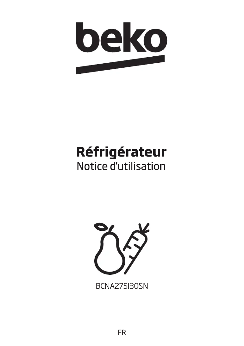 Image de la première page du manuel de l'appareil BCNA275I30SN