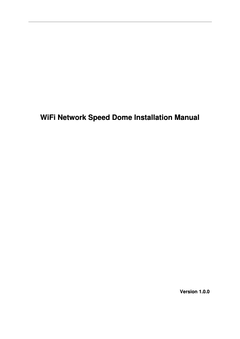 Page 1 de la notice Manuel utilisateur Dahua Technology SD49225T-HN-W