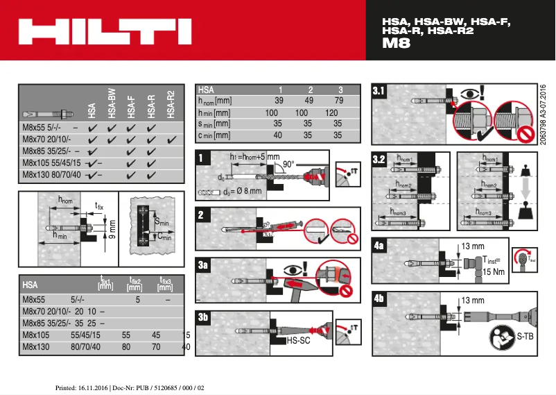 Página 1 del manual Manual de usuario Hilti HSA