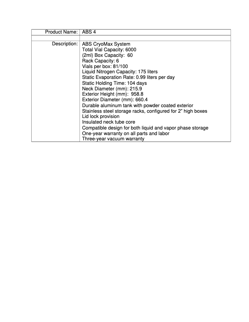 Page 1 de la notice Manuel utilisateur American BioTech Supply ABS-4