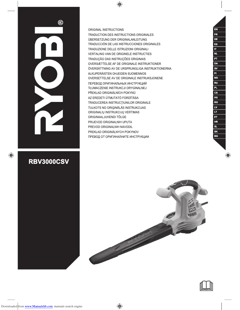 Page 1 de la notice Manuel utilisateur RYOBI RBV3000CSV