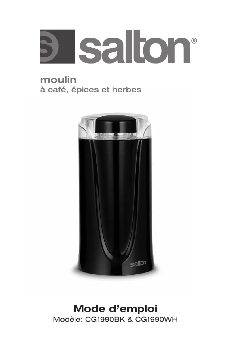 Page 1 de la notice Manuel utilisateur Salton CG1990BK