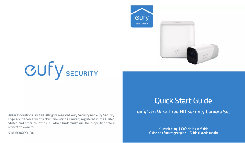Page n°1 - Manuel utilisateur Eufy Cam