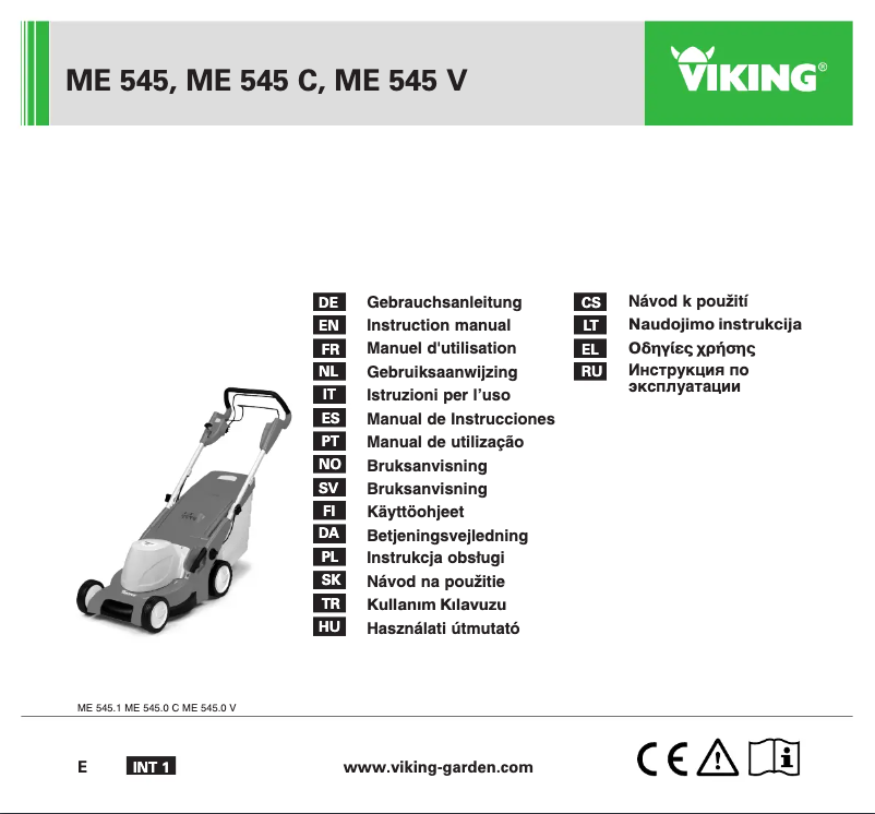 Page 1 de la notice Manuel utilisateur Viking ME 545 C