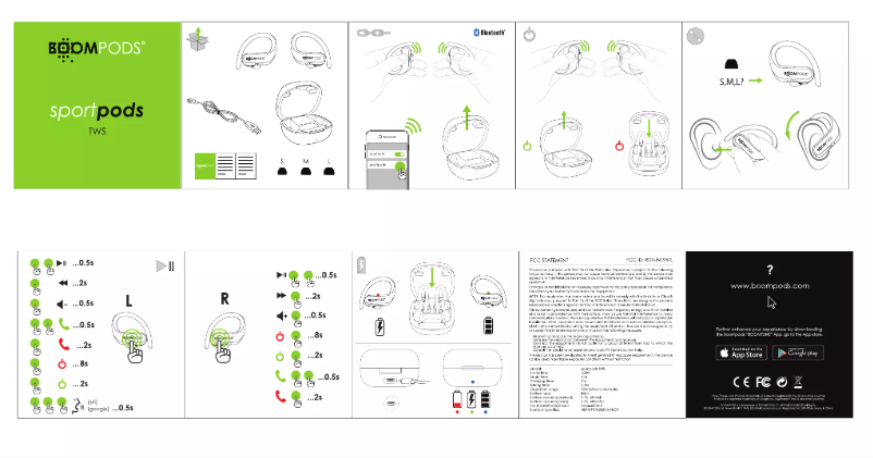 Página 1 del manual Manual de usuario Boompods SportPods TWS