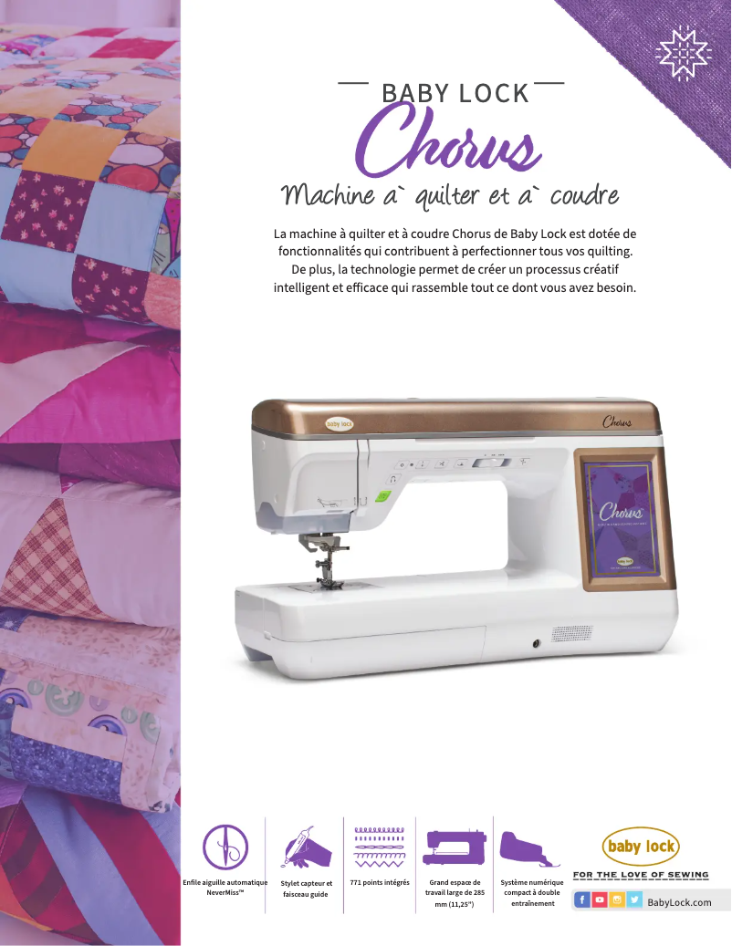 Page n°1 - Fiche technique Baby Lock Chorus