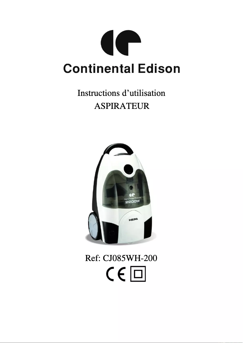 Image de la première page du manuel de l'appareil CECJ085G