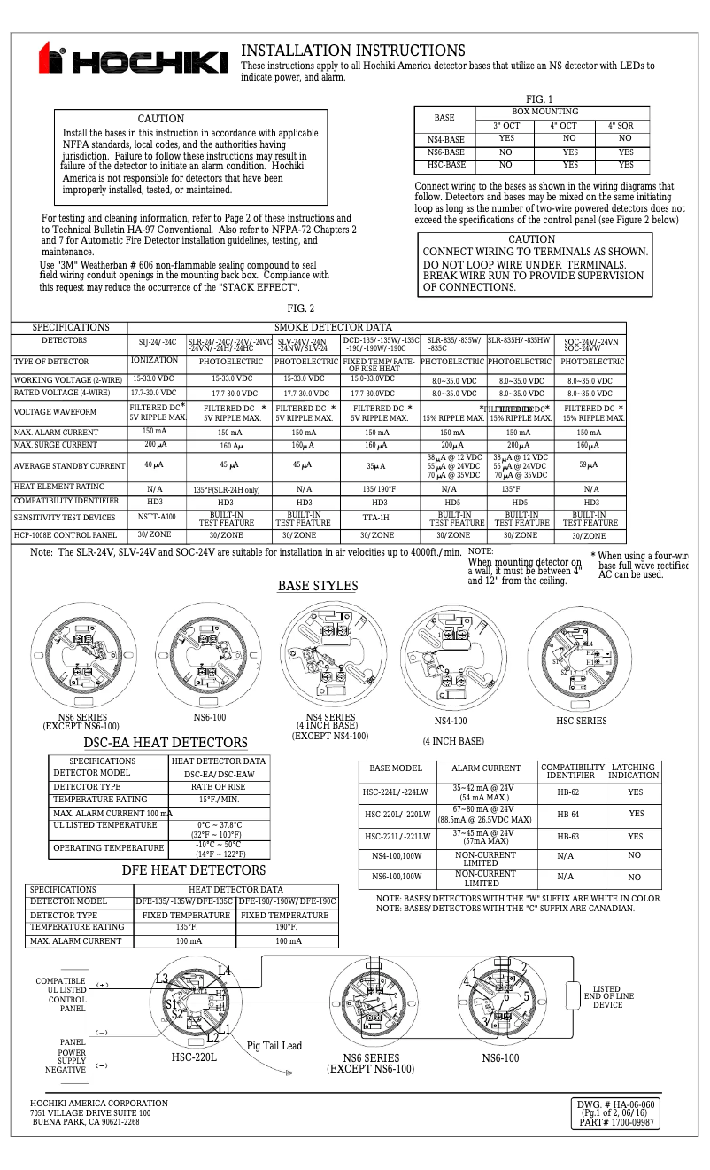 Page n°1 - Manuel utilisateur Hochiki SOC-24V