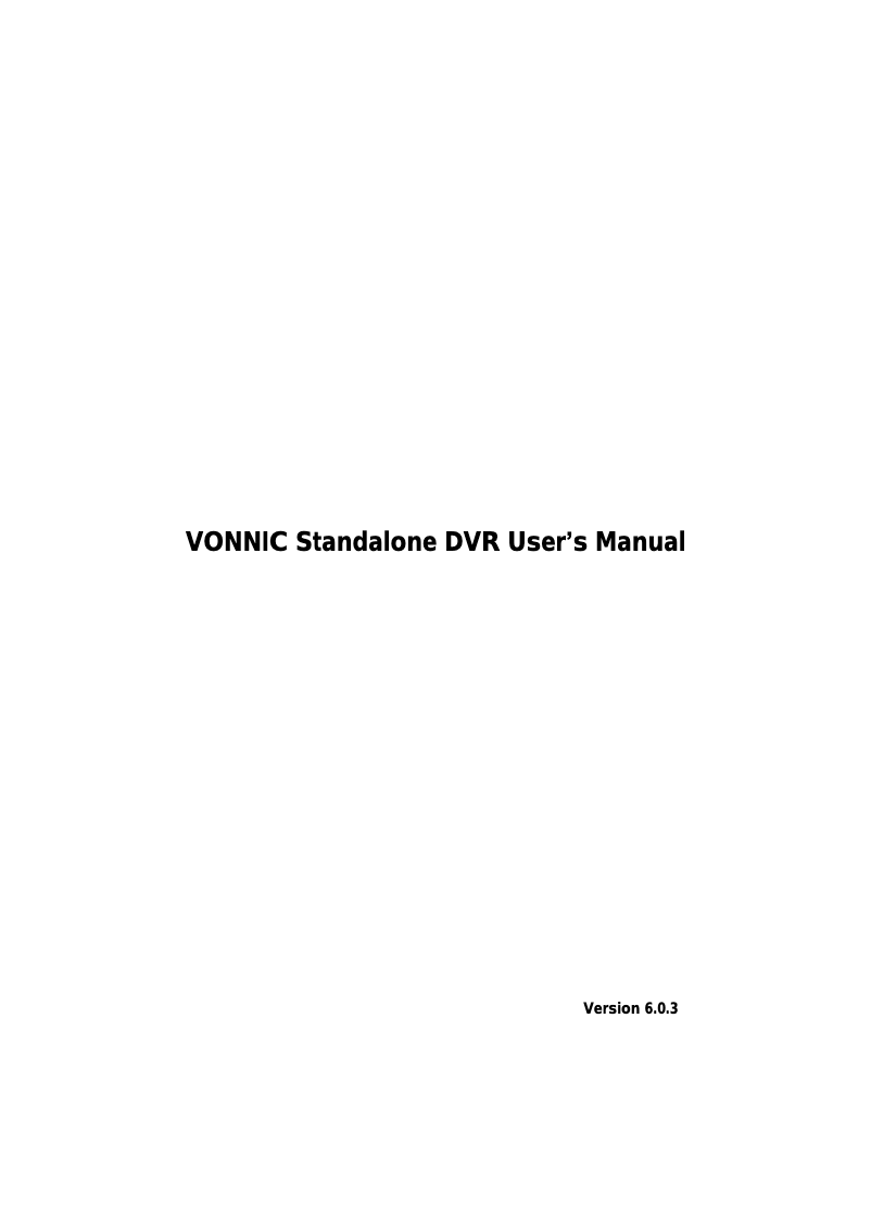 Page 1 de la notice Manuel utilisateur Vonnic DVR-C5504HMF