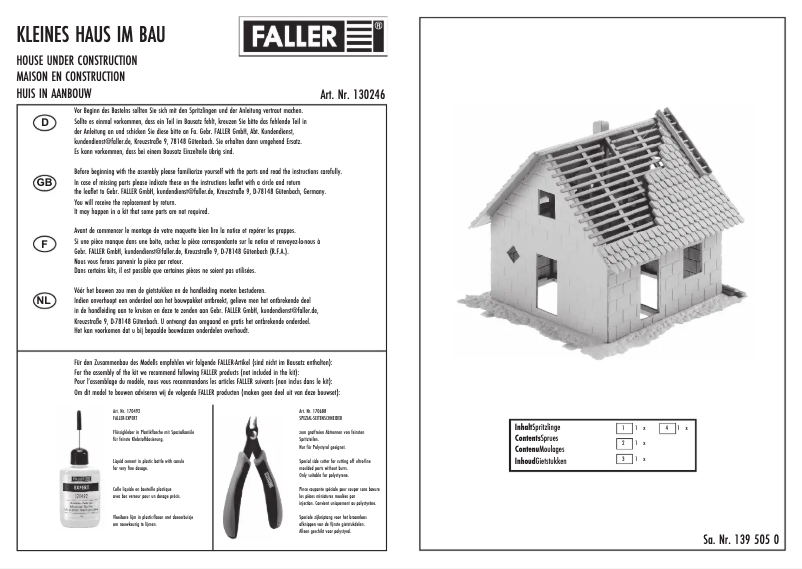 Page 1 de la notice Manuel utilisateur Faller 130246