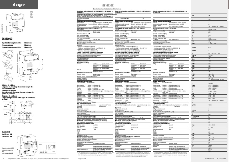 Page 1 de la notice Manuel utilisateur Hager ECM300C