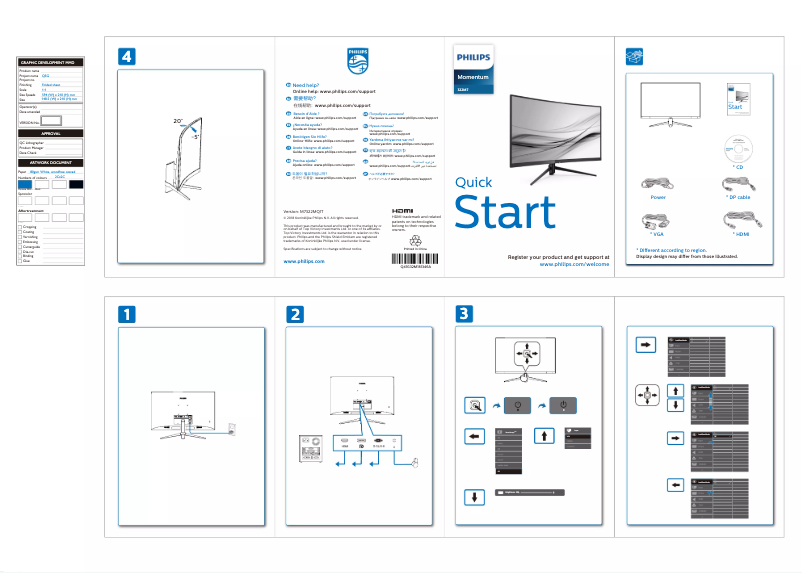Page 1 of the manual Quick Start Guide Philips Momentum 322M7C