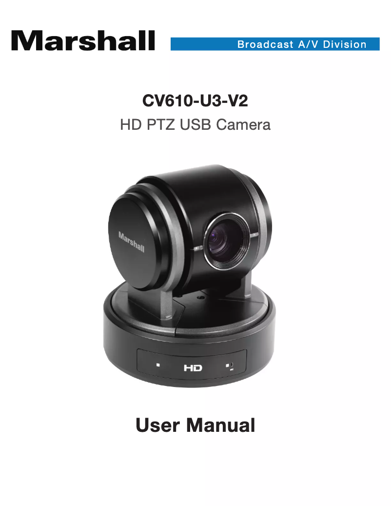 Page 1 de la notice Manuel utilisateur Marshall Electronics CV610-U3W-V2