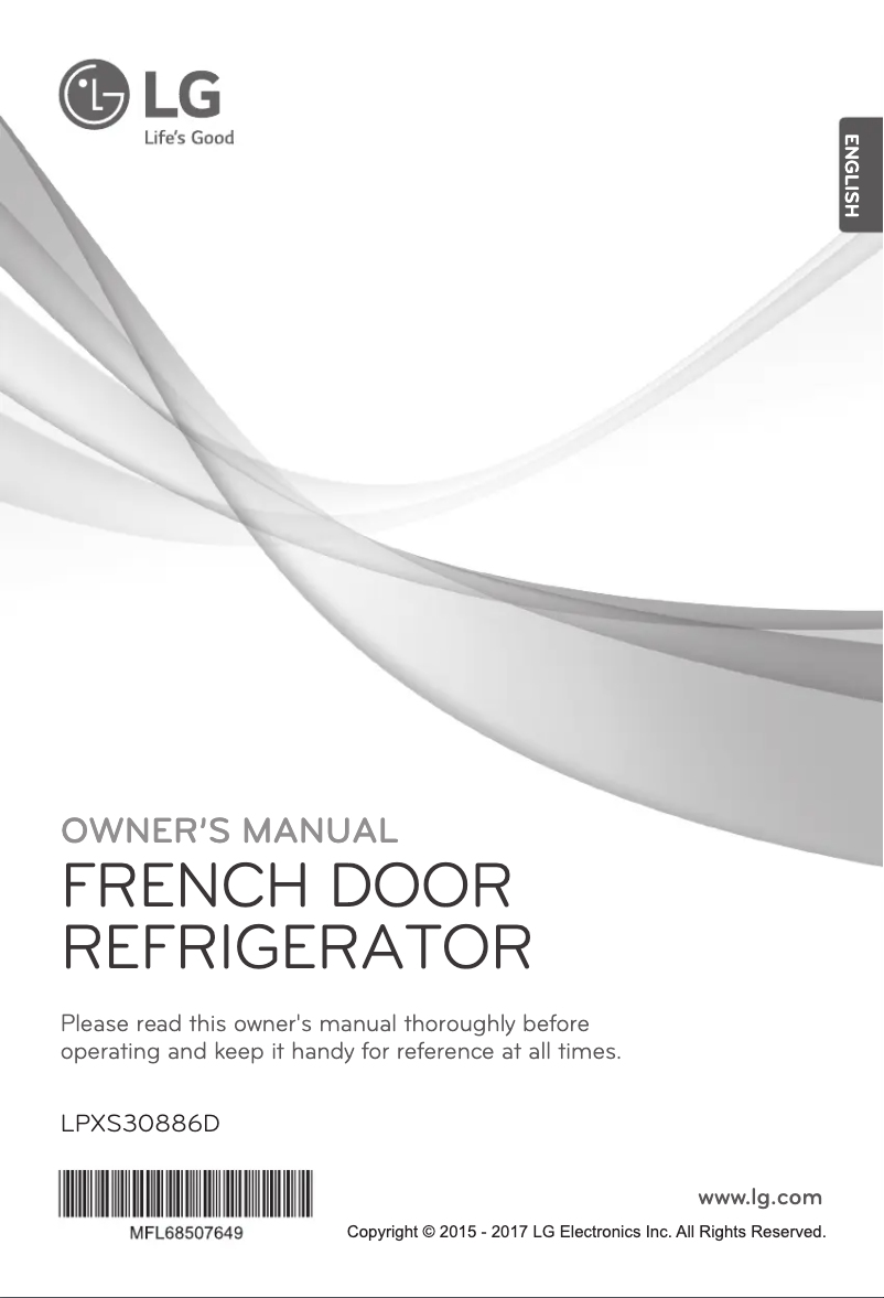 Page 1 de la notice Manuel utilisateur LG LPXS30886D