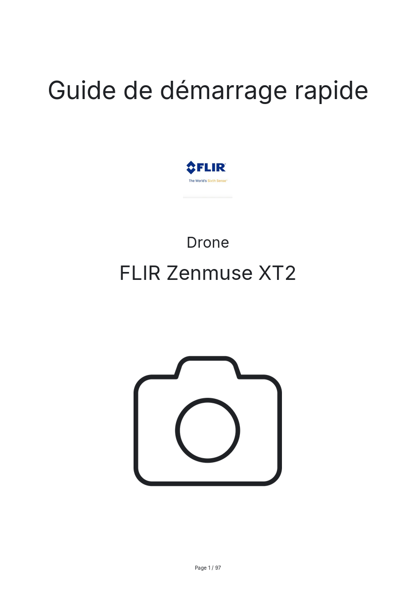 Image de la première page du manuel de l'appareil Zenmuse XT2