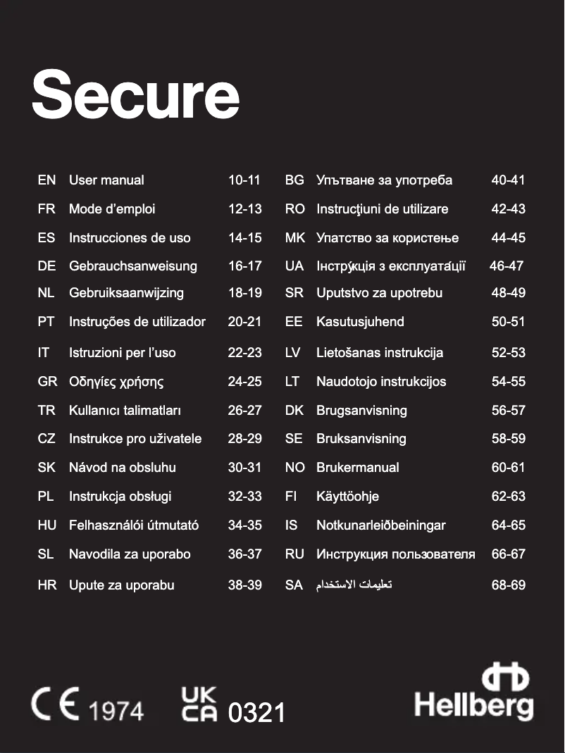 Page n°1 - Manuel utilisateur Hellberg Secure 3