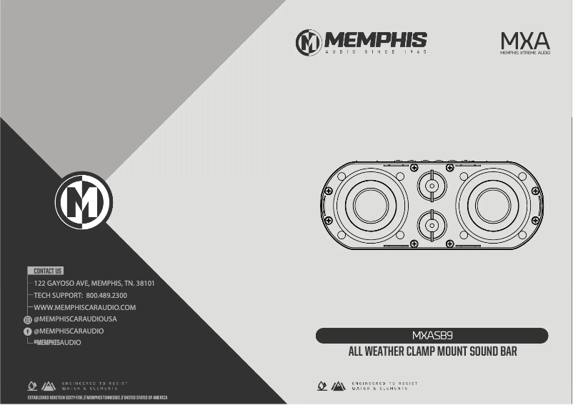 Page 1 de la notice Manuel utilisateur Memphis Audio MXASB9