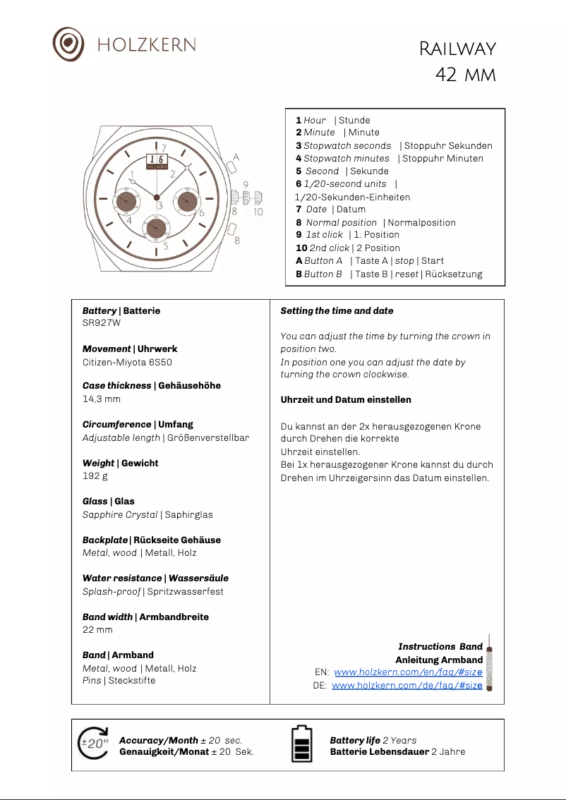 Page 1 de la notice Manuel utilisateur Holzkern Bernina