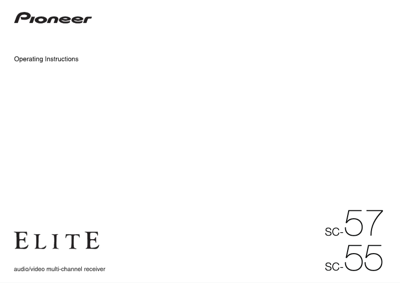 Page n°1 - Manuel utilisateur Pioneer Elite SC-57