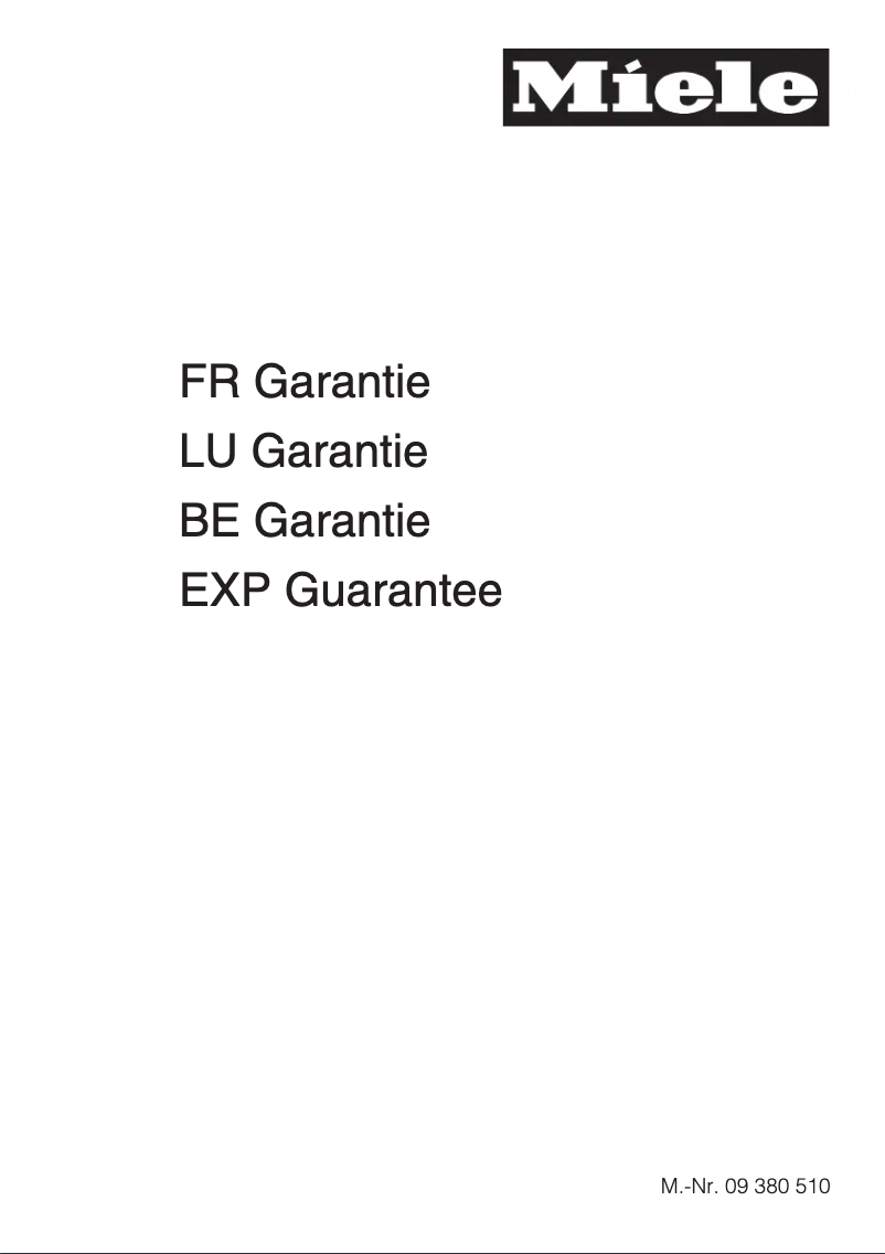Page n°1 - Manuel utilisateur Miele KM 6362