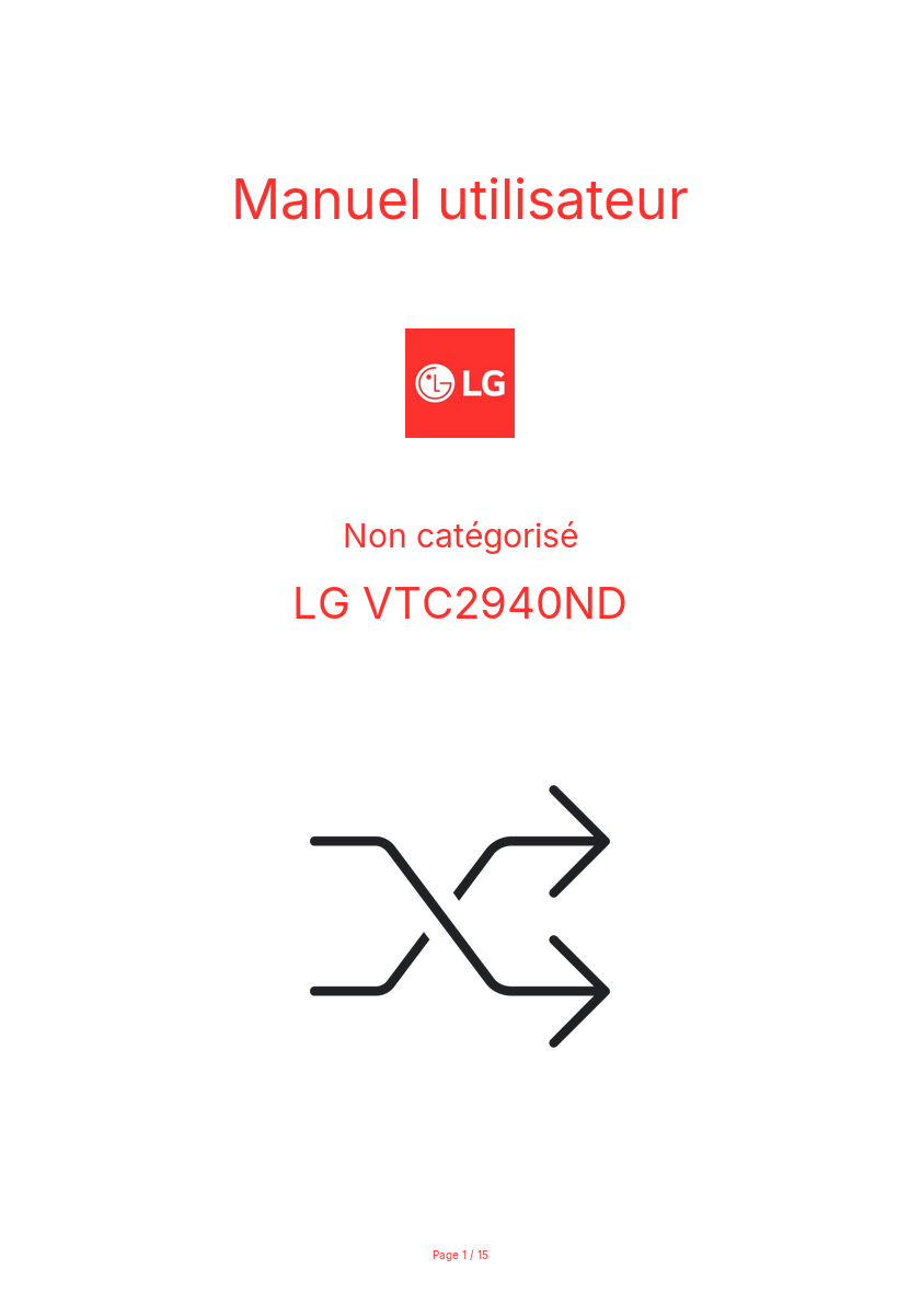 Image de la première page du manuel de l'appareil VTC2940ND