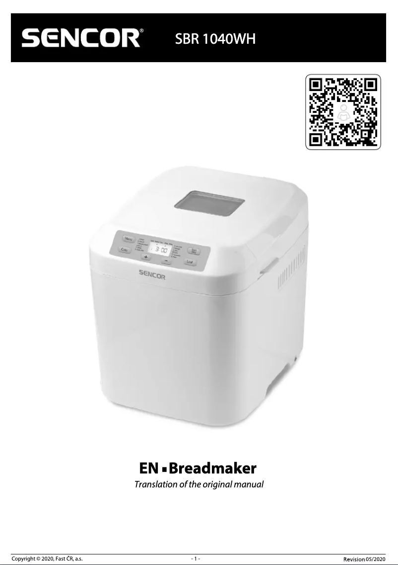 Page 1 de la notice Manuel utilisateur Sencor SBR 1040WH