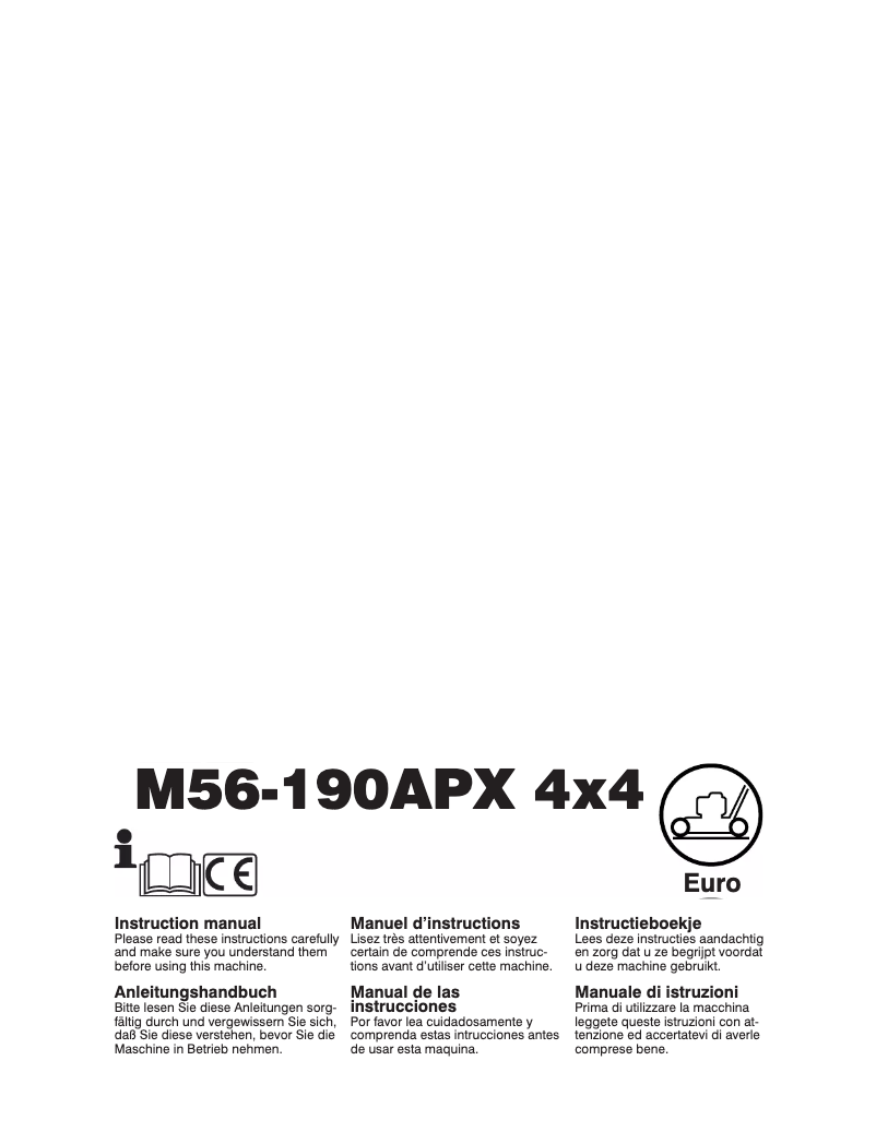 Image de la première page du manuel de l'appareil M56-190APX 4x4