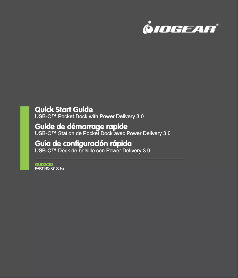 Page n°1 - Manuel utilisateur iogear GUD3C08